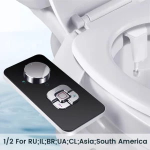Bidet Toilet Seat Attachment Non-electric Self-cleaning Dual Nozzles Wash Cold Water Personal Hygiene