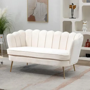 59” Small Modern Chenille Loveseat Sofa
