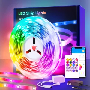 200ft smart LED light strip (2 rolls 100ft) RGB light built-in microphone can rhythm with music